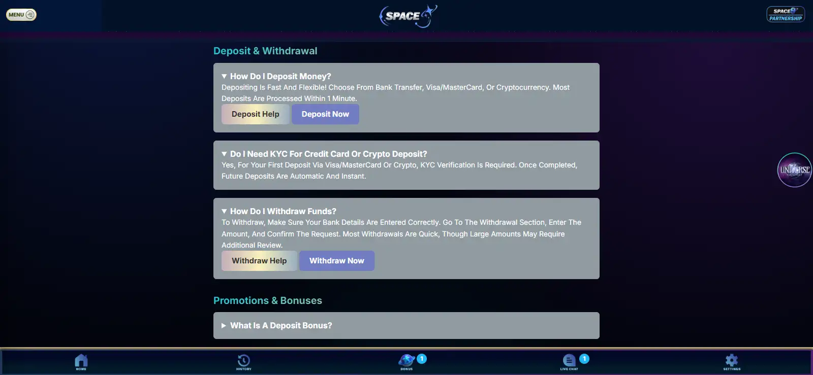 Space9 cashier interface showing available Australian payment options